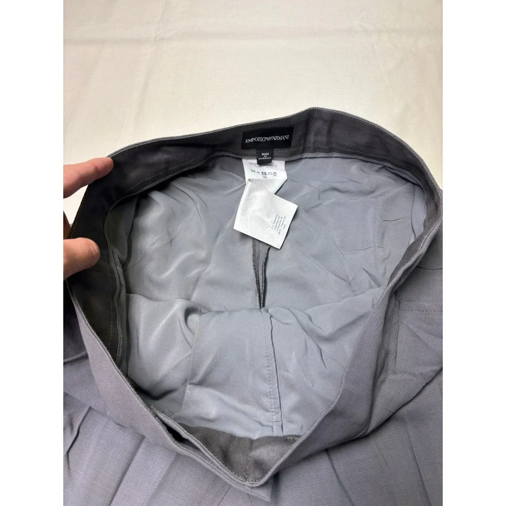 Emporio Armani Mens Gray Virgin Wool‎ Blend Dress Pants Size 36X29 IT WNP11T